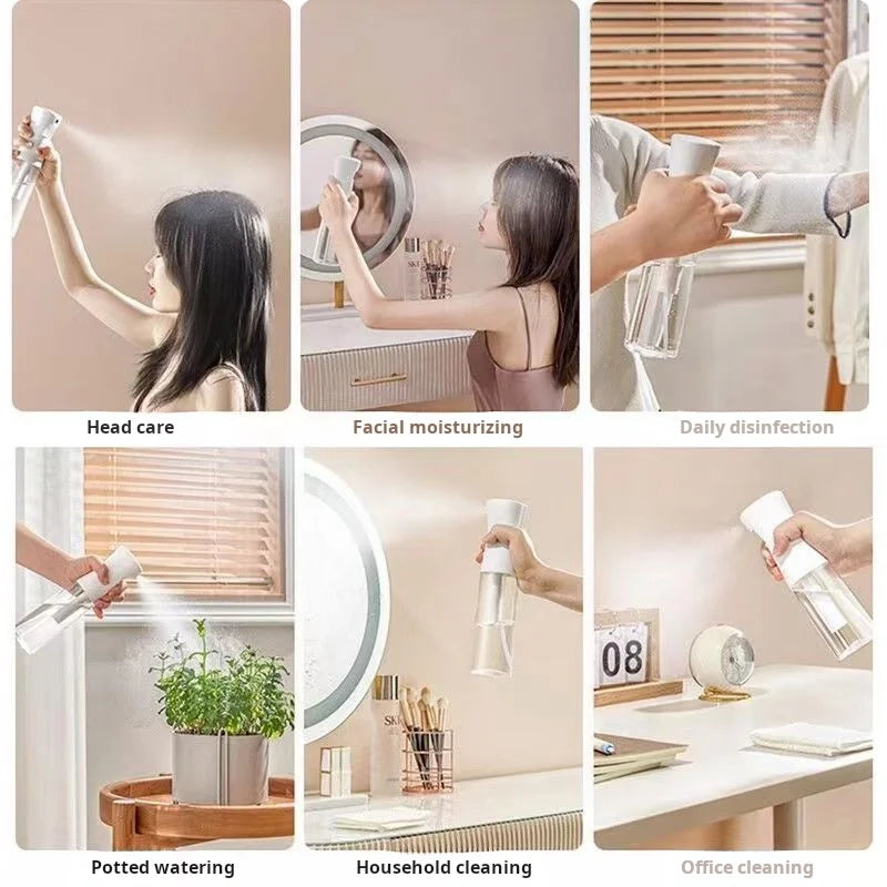Refillable 200ml High-Pressure Ultra-Fine Mist Spray Bottle for Hair Styling & Disinfection