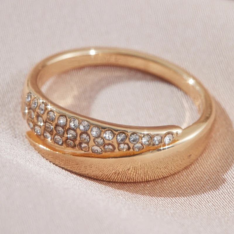 Adjustable Synthetic Zirconia Ring - Open Bohemian Style Women's Jewelry