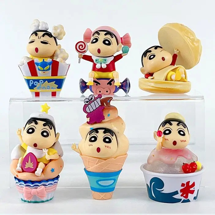 Crayon Shin-Chan Dessert Series Nohara Action Figure Blind Box Toy Gift for Collectors