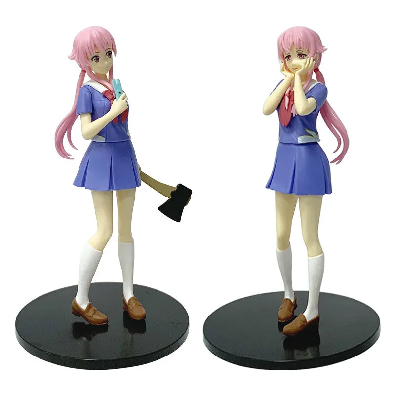 17cm Future Diary Mirai Nikki Yuno Gasai Action Figure - Anime Uniform Model Toy
