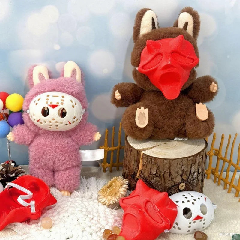 Labubu Mask Doll Costume Accessories for 17cm Collectible Soft Toys Halloween Decor