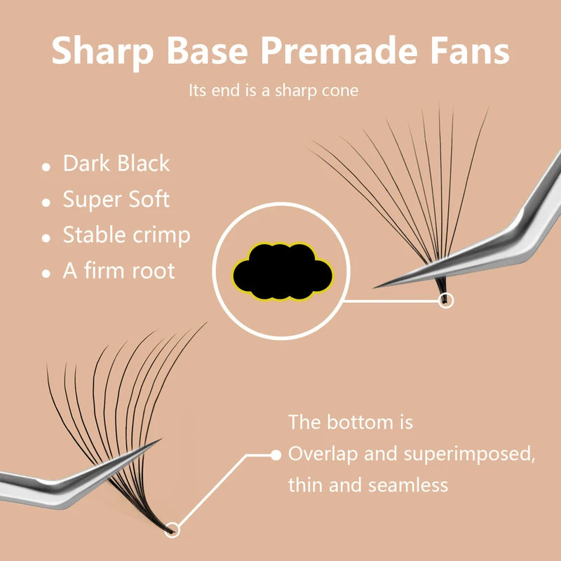 False Eyelash Extensions 6D 8D 10D 12D 20D Volume Fans Faux Mink Premade