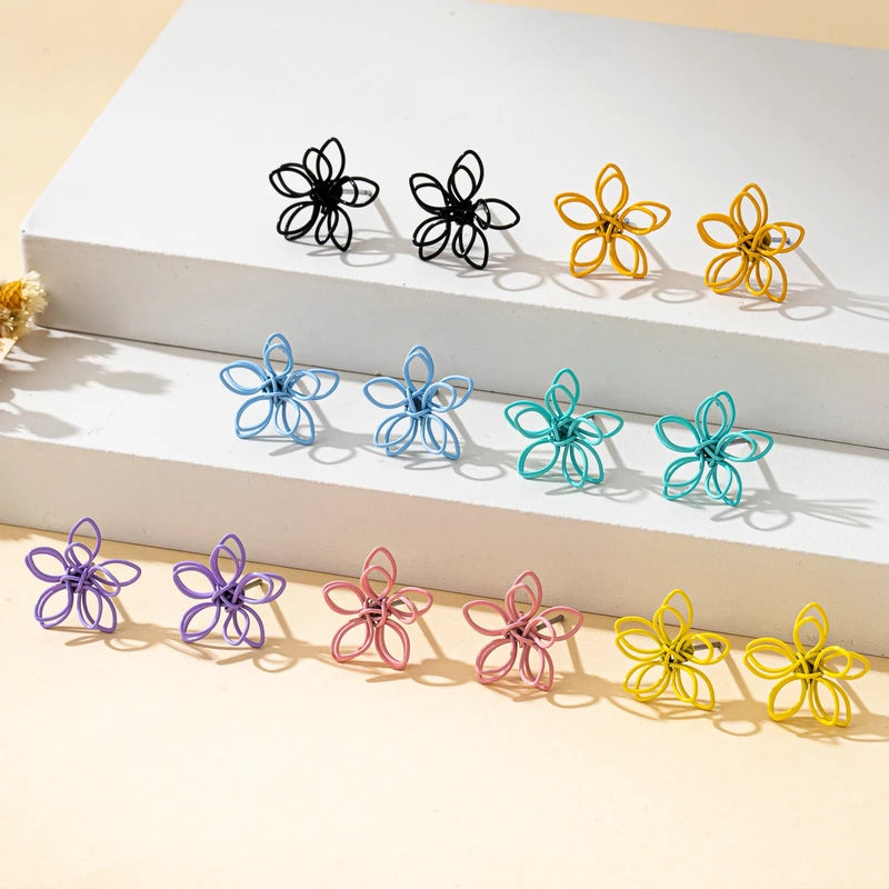 Women's Wire Flower Earrings in Multiple Colors - Daily & Vacation Wear