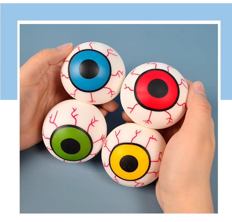 Halloween Horror Eyeball Squishy Stress Balls - Novelty Fidget Toys, Party Favors