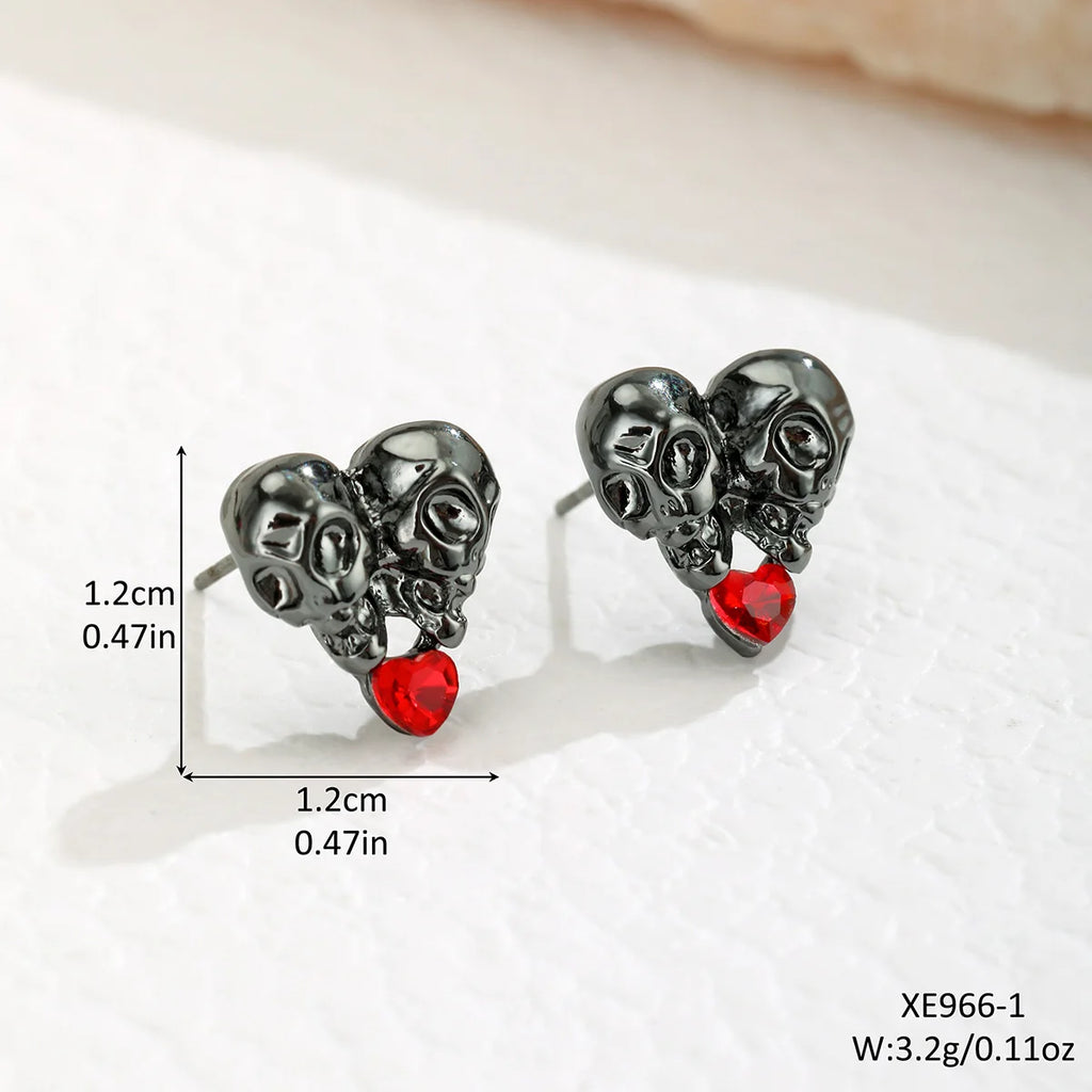 Creative Halloween & Easter Palm Heart Earrings with Skull Angel Wings - Multiple Colors