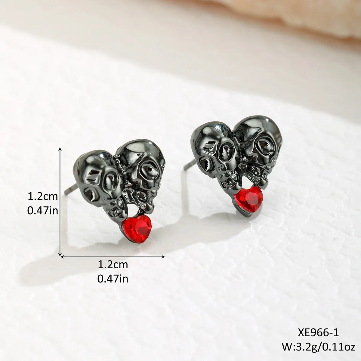Creative Halloween & Easter Palm Heart Earrings with Skull Angel Wings - Multiple Colors