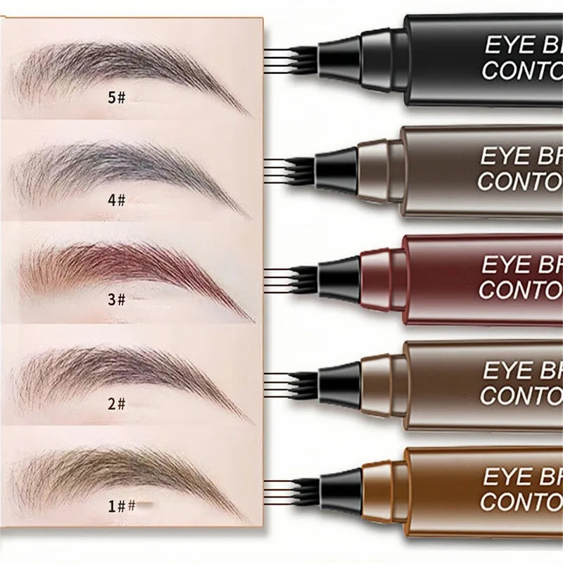 Waterproof Microblading Eyebrow Pen - Long Lasting Liquid Brow Pencil with 4-Point Tip