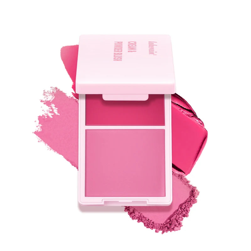 Cream & Powder Blush Duo - Long-Lasting Highly Pigmented Face Makeup