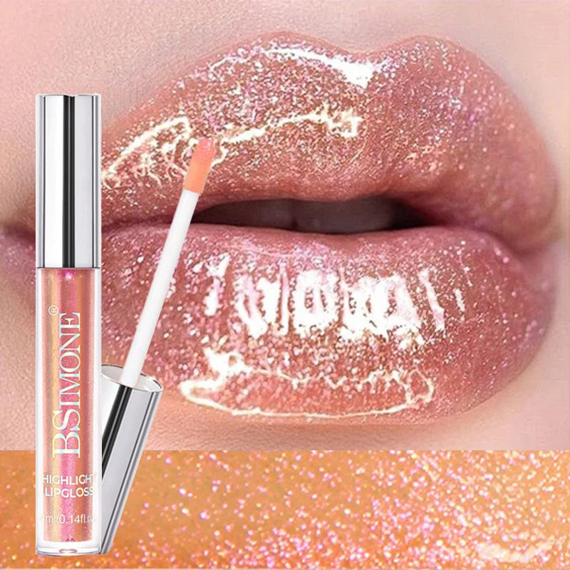 Glitter Shimmer Lip Gloss Set - Moisturizing Tinted Lipstick with Diamond Effect, 6 Colors