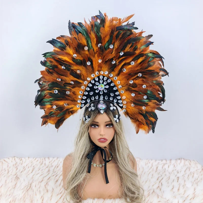 Carnival-Themed Feather Headdresses for Costumes & Party Hats