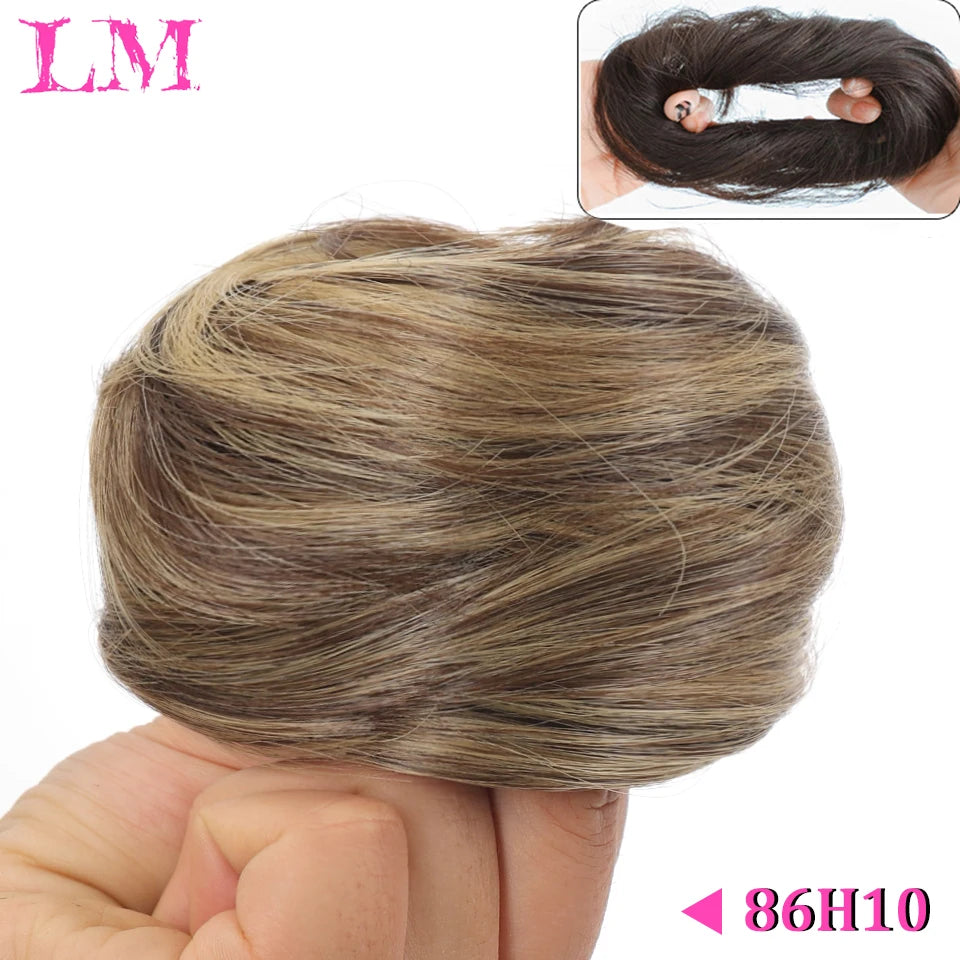 Women's Synthetic Curly Hair Bun Claw Clip - Ombre Messy Updo Hairpiece