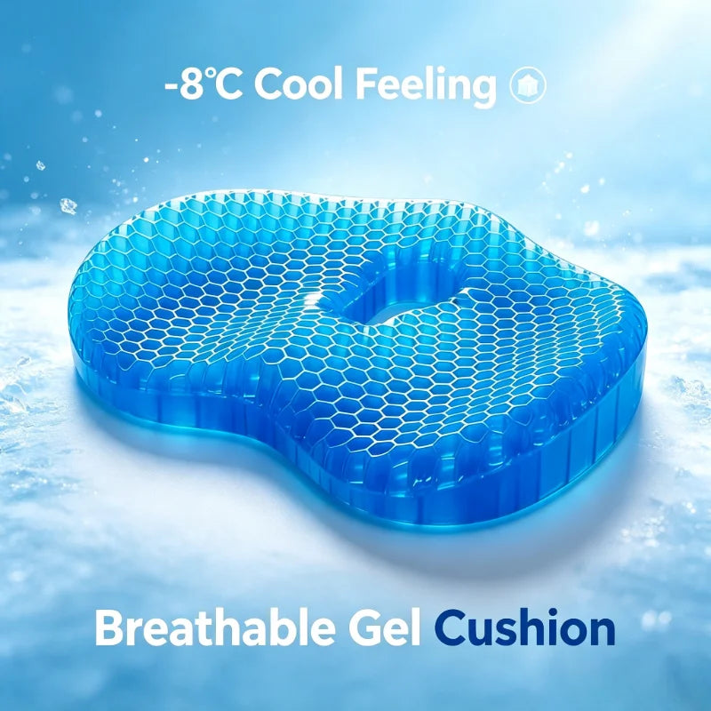 Breathable Honeycomb Gel Cooling Cushion for Office & Car Chairs - Summer Use