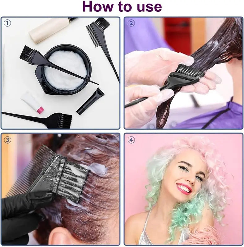 Professional Hair Coloring Kit with Dye Brush & Tools for DIY & Salon Use