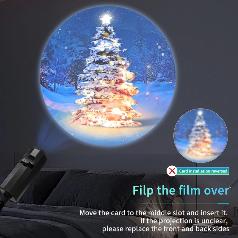 LED Halloween Moon Lamp USB Projector Night Light for Ceiling Wall Atmosphere