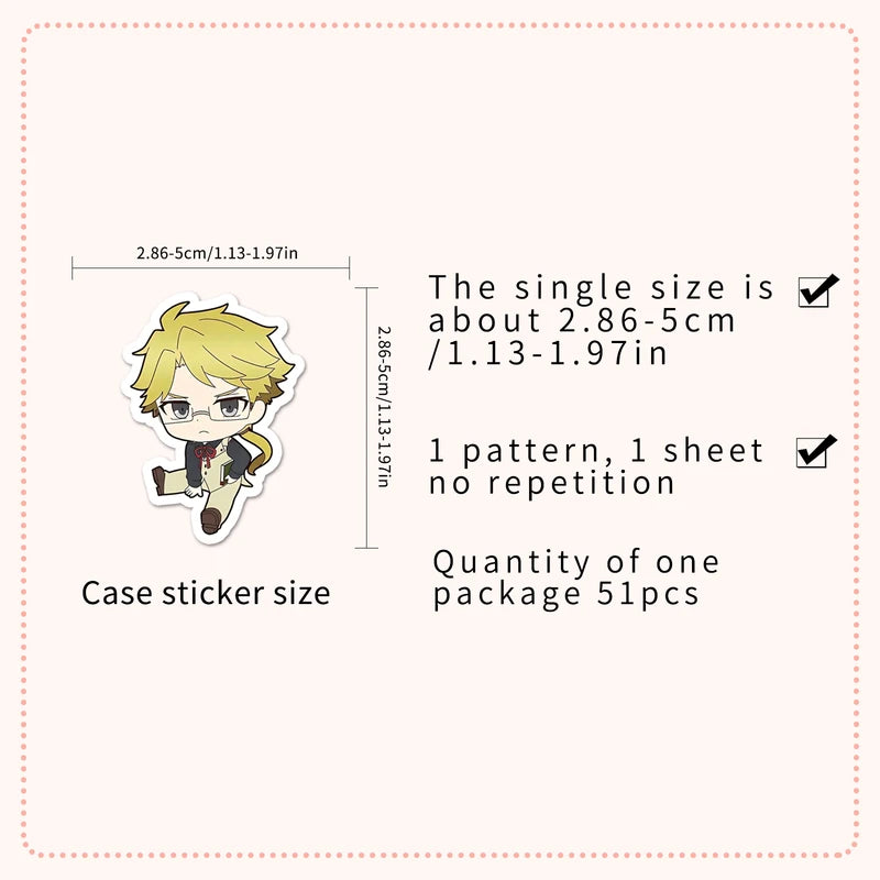 50PCS Waterproof Cartoon Sticker Pack for Skateboarding & DIY Decals