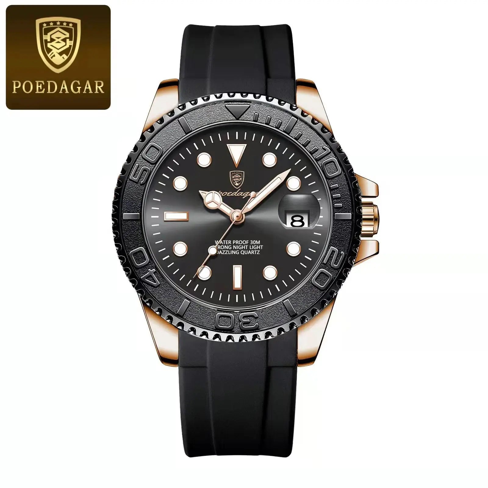 Men's Luxury Waterproof Stainless Steel Quartz Watch with Luminous Dial
