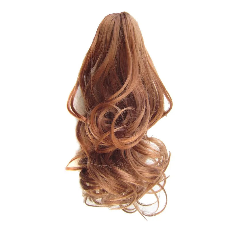 Long Hair Bun Wig Ponytail Clip-In Hair Extension 17 Inch Natural Looking Curly Hair