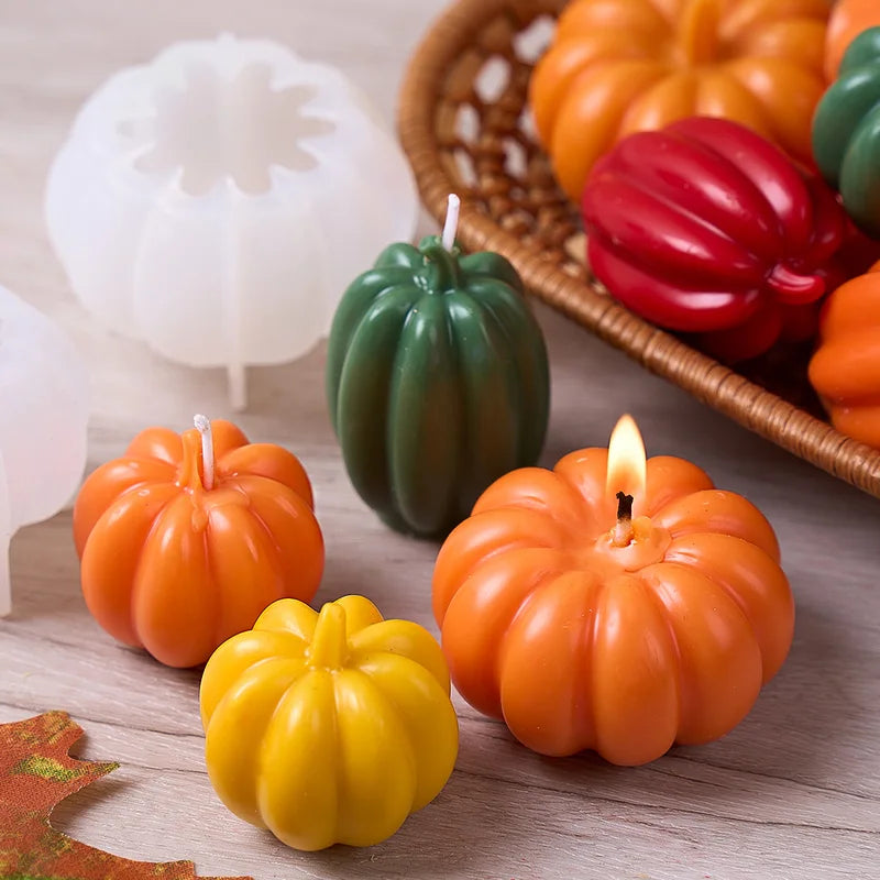 3D Pumpkin Candle Silicone Mold for Halloween Lantern Decor & DIY Candle Making