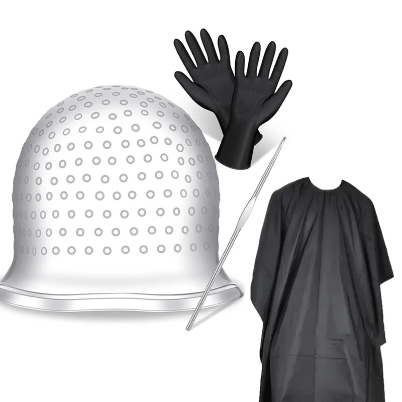 Hair Highlighting Kit with Silicone Pull-Through Cap for Hair Coloring - Unisex