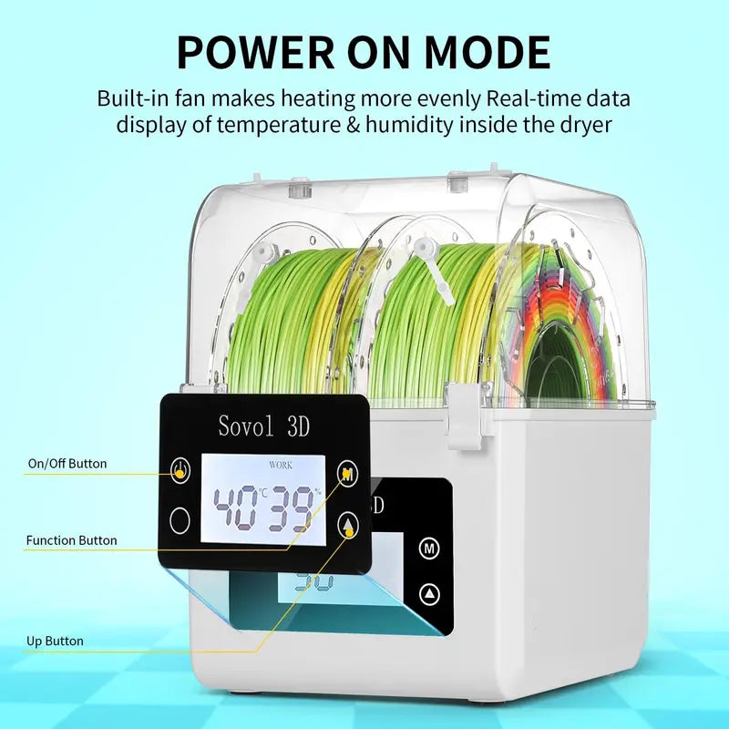 Filament Dehydrator Box for 1.75mm & 2.85mm 3D Printer Filaments Drying Storage