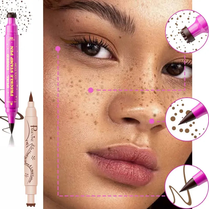 Double-End Freckles Stamp Pen Makeup Tool Waterproof Face Concealer Contour