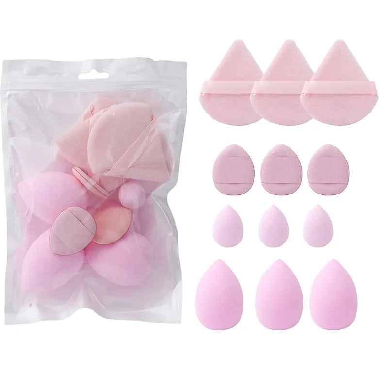 12-Piece Makeup Sponge Set with Powder Puffs, Beauty Eggs & Cushion Tools