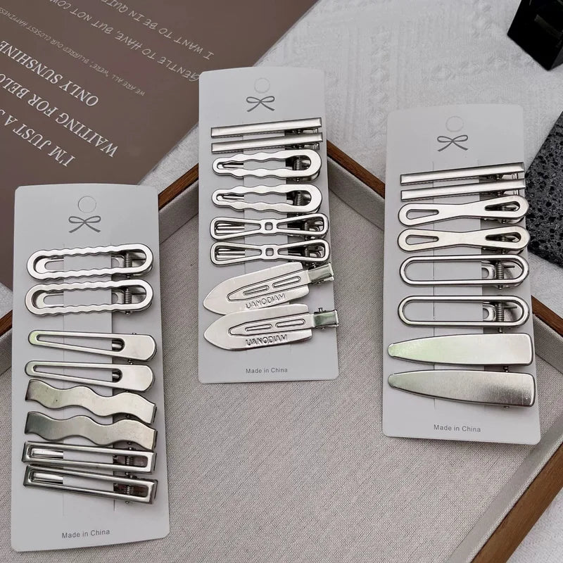 Women Metal Y2K Hair Clips Set - Exquisite Duckbill Barrettes for Girls