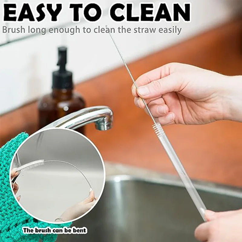 Reusable Plastic Straw with Cleaning Brush for Tumblers - Compatible with 30 oz & 40 oz Cups