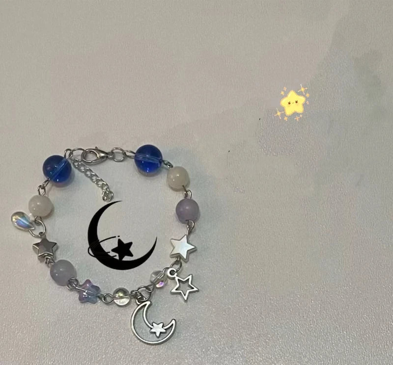 Y2K Sun Moon Couple Bracelets Set - Matching Beaded Jewelry for Him and Her