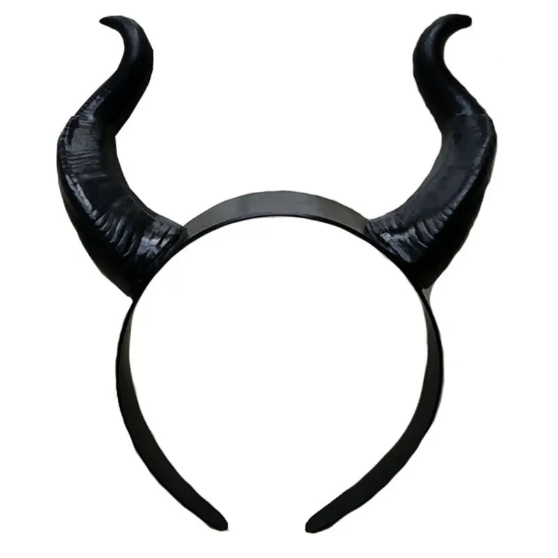 Women Black Witch Horns Headband Cosplay Devil Antelope Costume Accessory