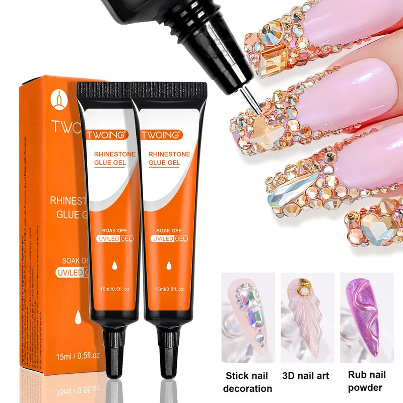 15mL Nail Gem Glue for Rhinestones and Crystals - Super Adhesive, No Wipe