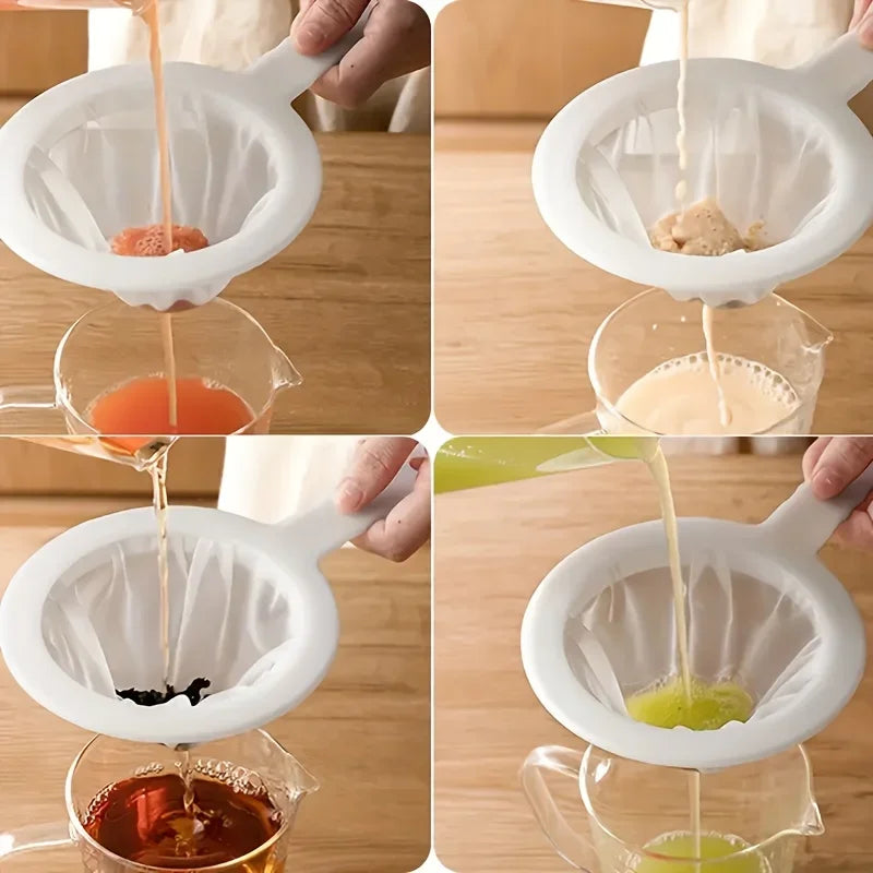 3-Piece Reusable Mesh Filter Set for Coffee Tea Juice Soy Milk Rice Wine - Durable & Easy Clean