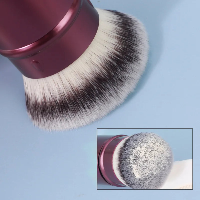 Retractable Kabuki Foundation Brush Travel Makeup Tool for Liquid, Cream & Powder