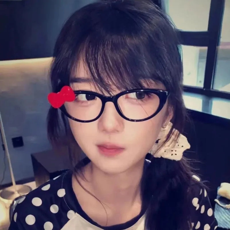 Cat Ear Leopard Glasses Frame No Lenses Cosplay Halloween Costume Accessory
