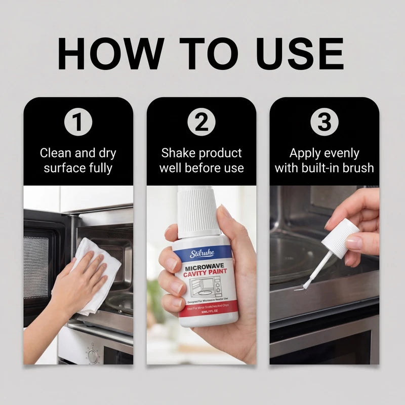 Heat Resistant Microwave Repair Paint - White Cavity Coating for DIY Touch-Ups 30ml