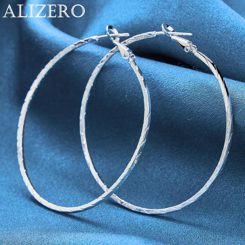 Sterling Silver Hoop Earrings for Women - Elegant Round Circle Jewelry