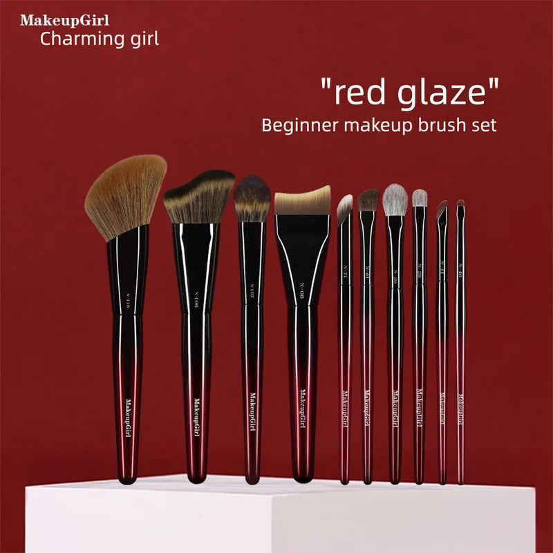 Full Face Makeup Brush Set for Beginners - Eyeshadow & Foundation Tools