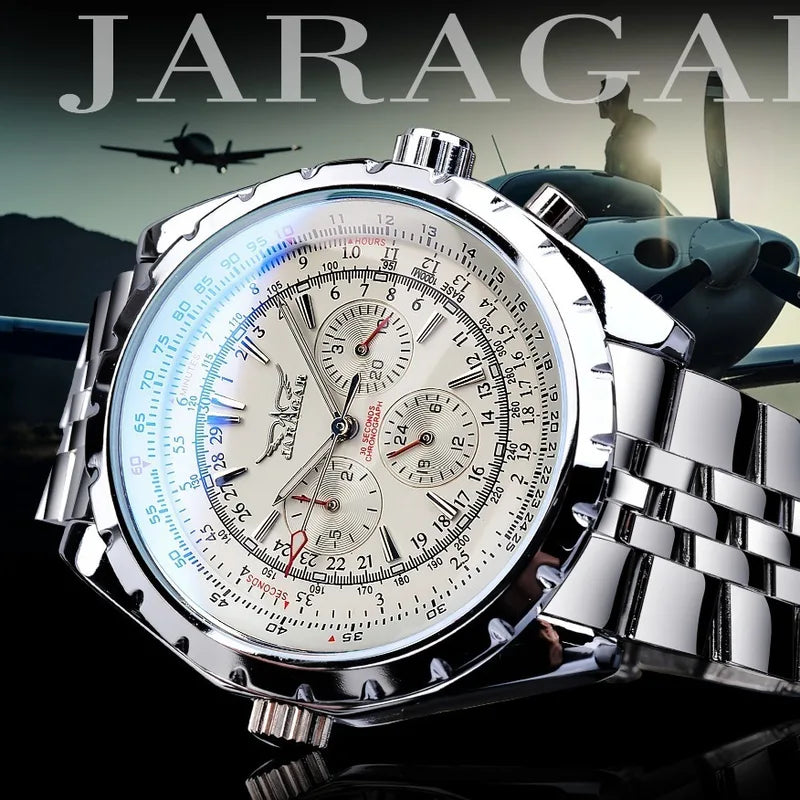 Automatic Mechanical Watch for Men Chronograph Luminous Dial Multiple Functions