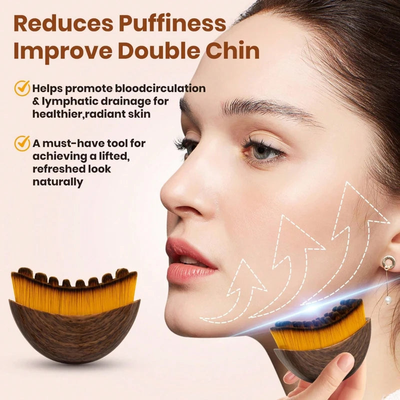 Lymphatic Face Contour Brush for Jawline & Chin Sculpting, Drainage Massager