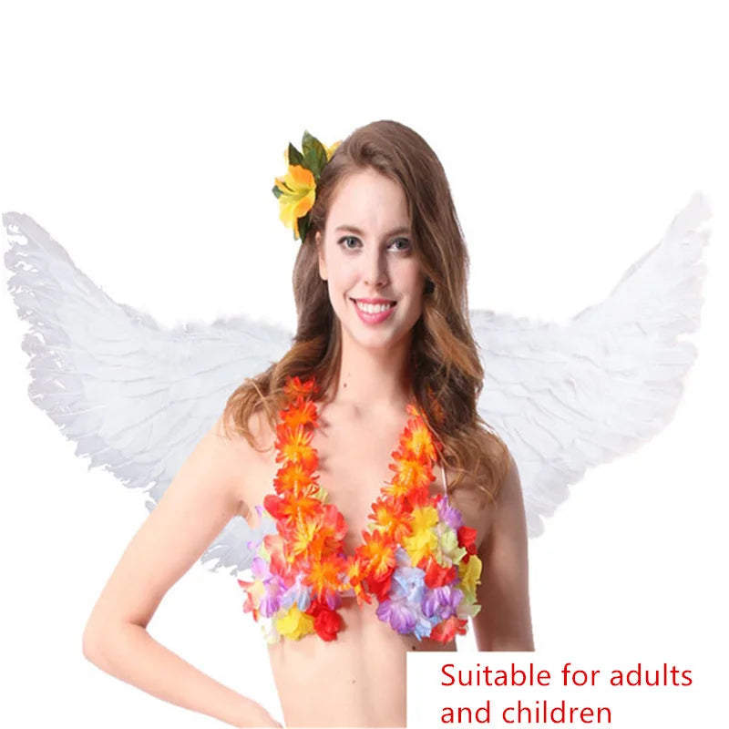 Angel Wings White Feathers Costume Accessory for Halloween & Cosplay