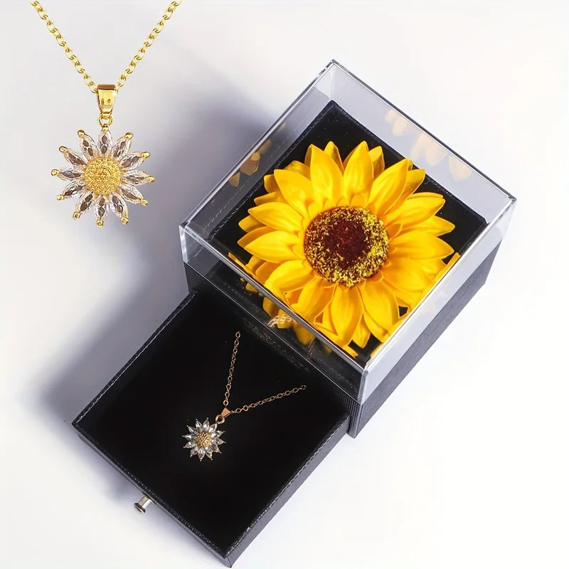 Sunflower Necklace Gift Set - Elegant Jewelry for Special Occasions