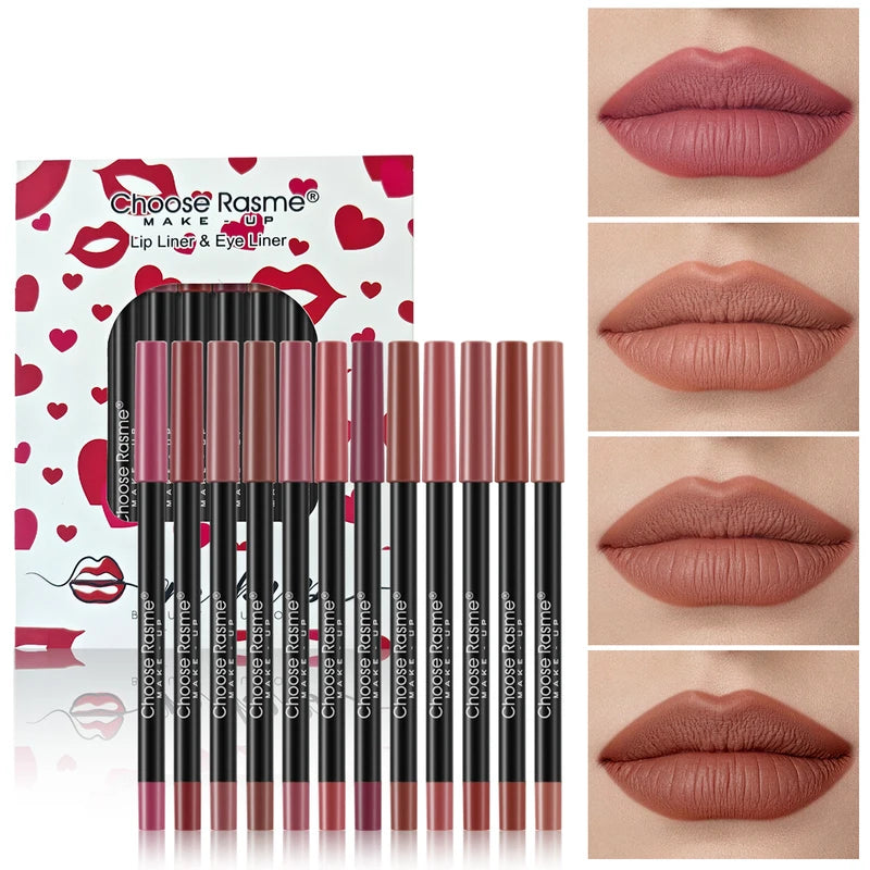 12-Piece Lip Liner Pencil Set Waterproof Matte Lipstick & Lip Tint
