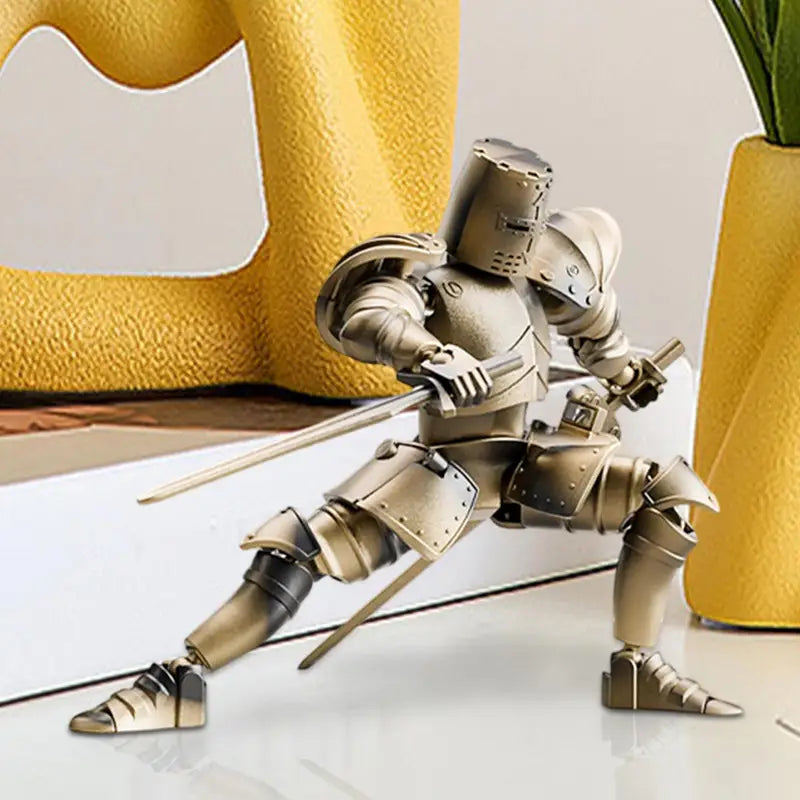 Medieval Knight Action Figure with Flexible Joints & Detachable Base - Full Body Model, Multi-Color