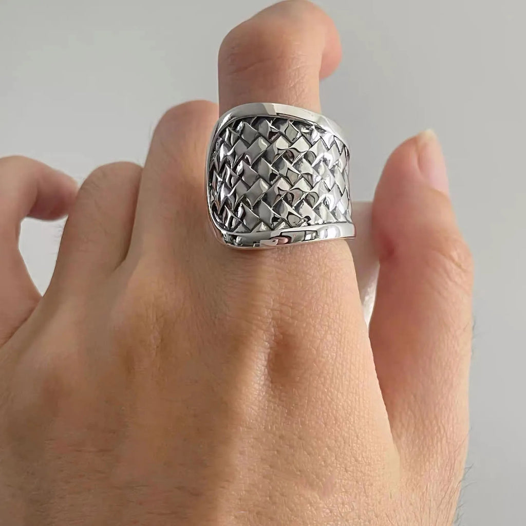 Adjustable Geometric Sterling Silver Rings for Women - Vintage Style Jewelry