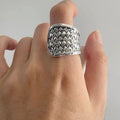 Adjustable Geometric Sterling Silver Rings for Women - Vintage Style Jewelry