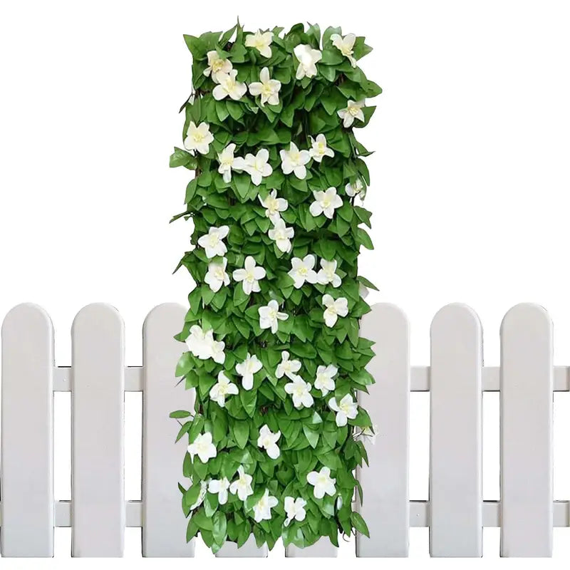 Artificial Privacy Fence Screen with Flower Pattern - Expandable Garden Divider - Outdoor & Balcony Decor