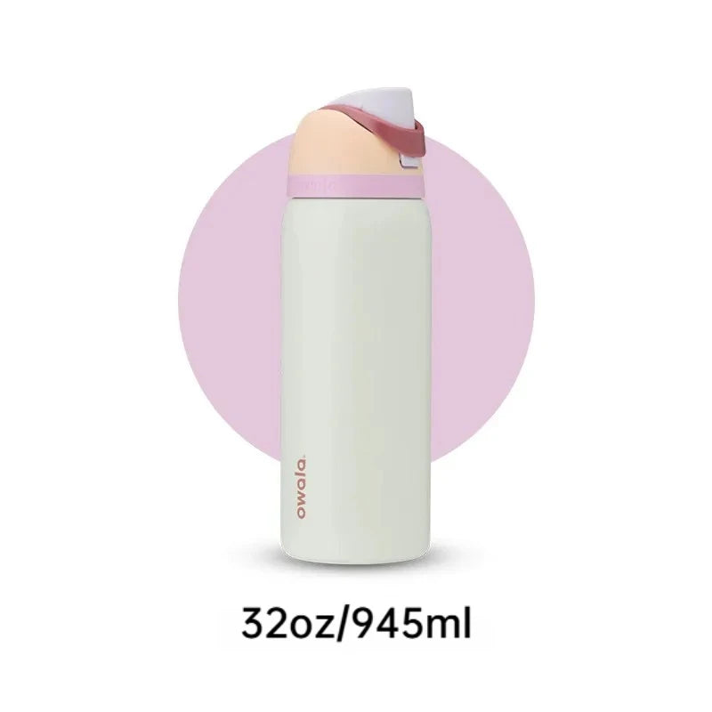 32oz Insulated Stainless Steel Water Bottle with Leakproof Built-in Straw - Travel & Sports