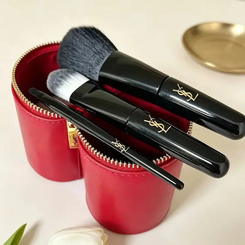 Travel Makeup Brush Organizer Bag - Multifunctional Cosmetic Storage Case for Women
