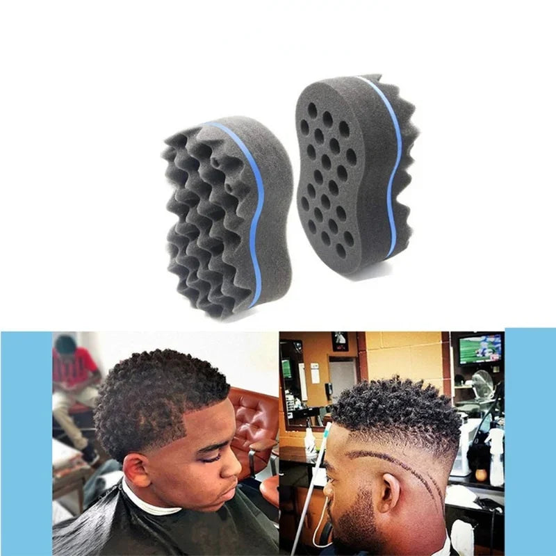 Double Sided Curly Hair Styling Sponge Brush for Waves and Twists