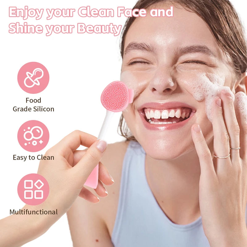 Facial Silicone Brush & Mask Applicator Set - 2-in-1 Spa Skincare Tool